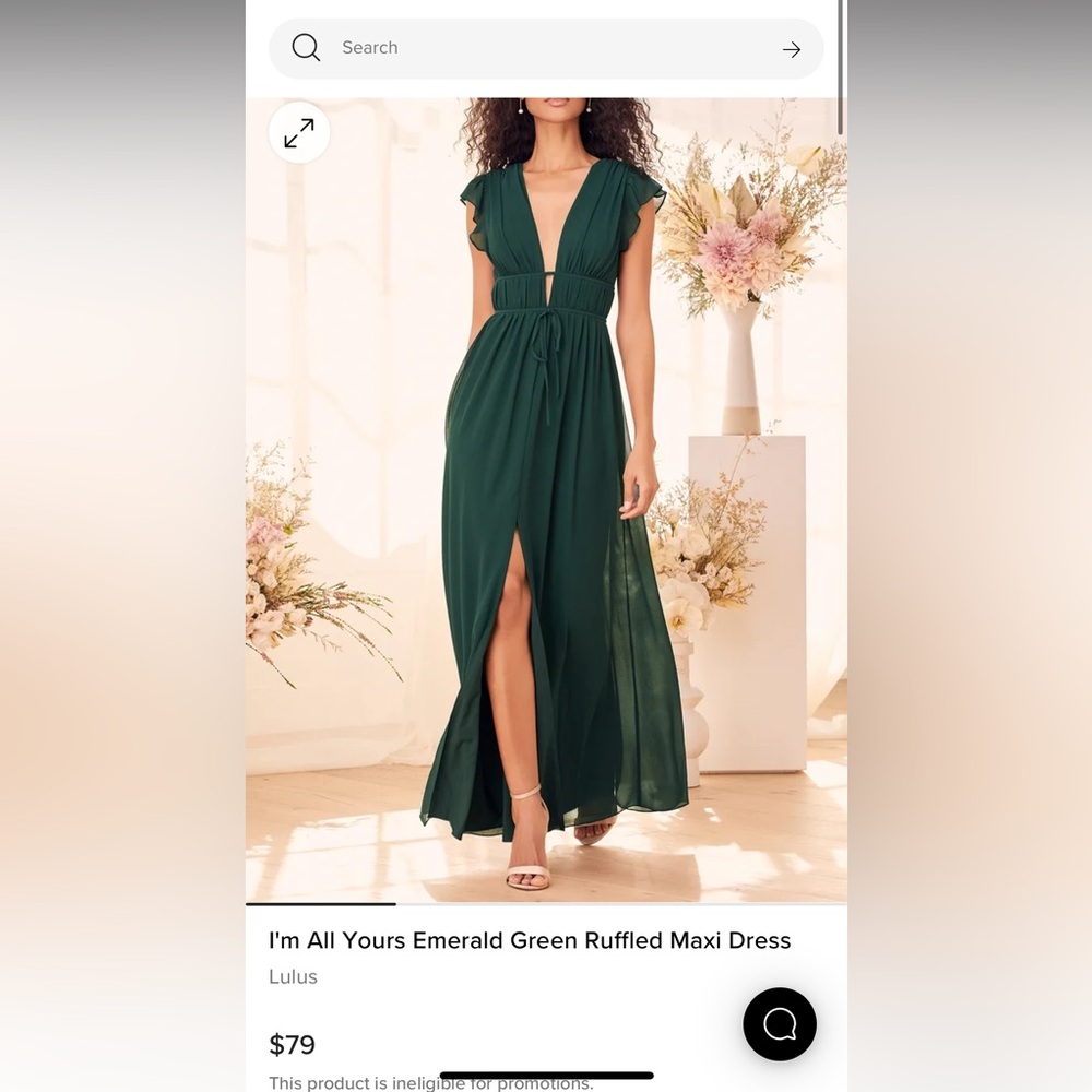 I’m All Yours Emerald Green Ruffled Maxi Dress